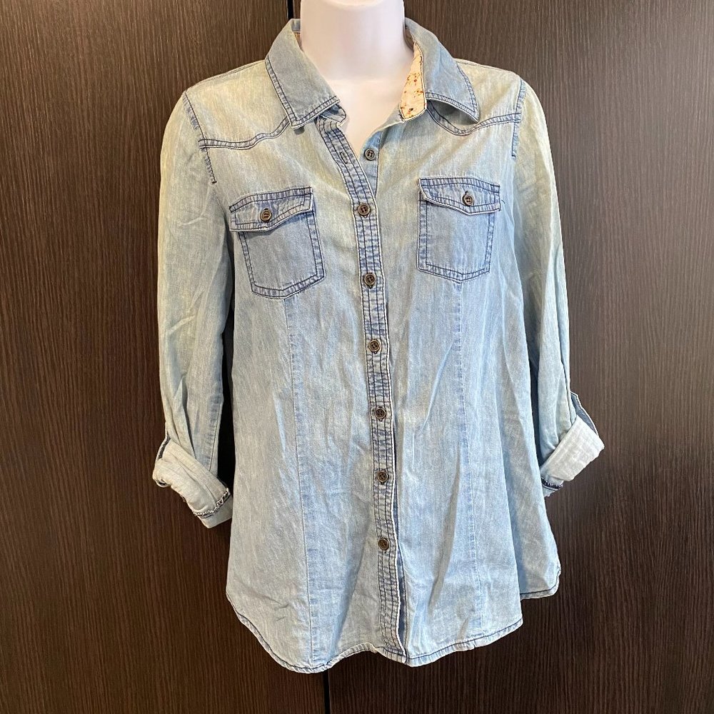 Chambray Button Down Top